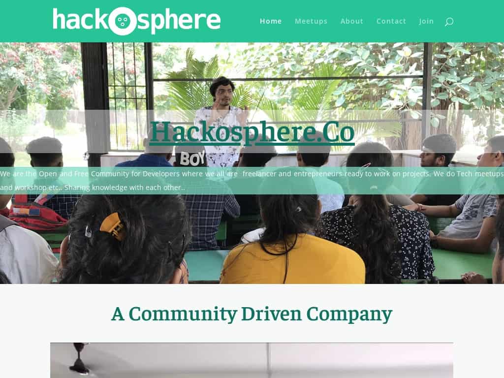 hackosphere.co website designed by Pratik Tandel